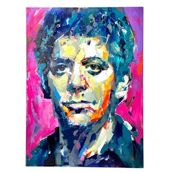 "Lou Reed" Akrylmålning på duk av Alberto Ramirez LEG, 150x110 cm