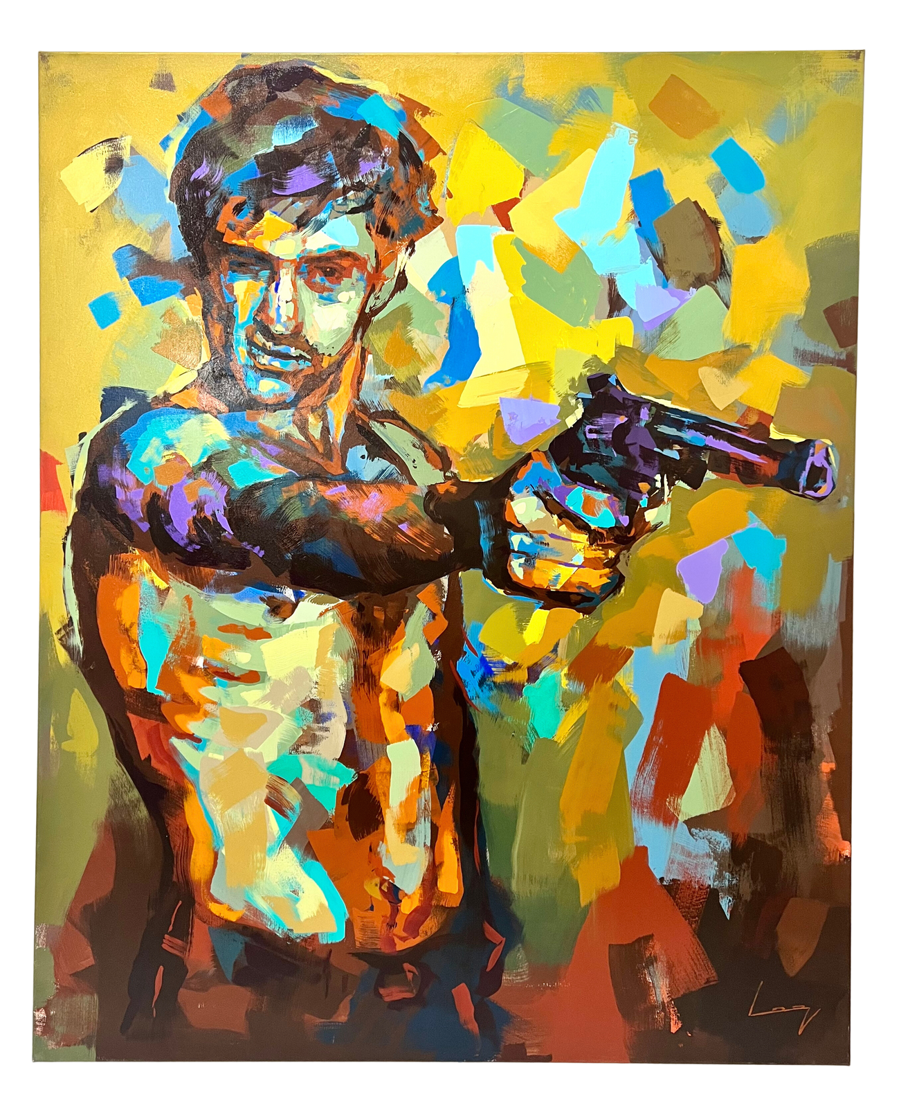 "Taxi Driver" (Robert De Niro) Akrylmålning på duk av Alberto Ramirez LEG. 130x160 cm