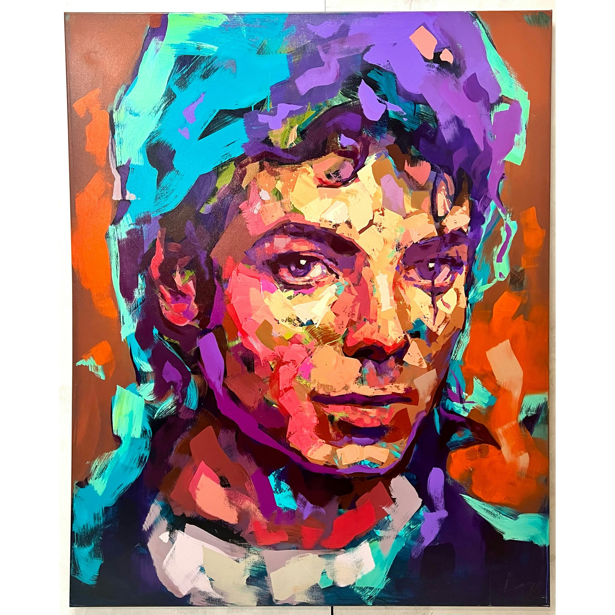 "Michael Jackson" Akrylmålning på duk av Alberto Ramirez LEG. 130x160 cm