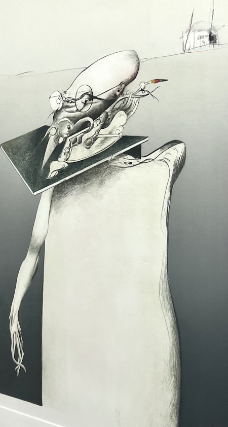 Litografi av Sven-Erik Johansson. Nr 14/75. 89x71 cm. Inramad