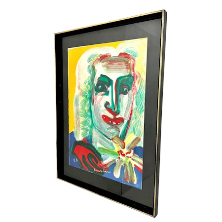 "Carl von Linné" Inramat litografi av Bengt Lindström. 72x95 cm