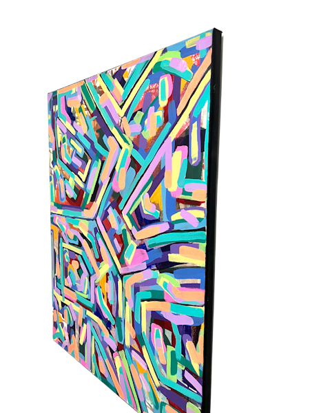 "Paisaje Sonoro II" Akrylmålning av Guido Bajas. 70x90cm