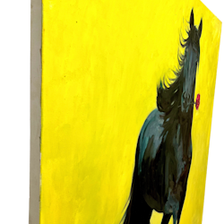 "The steed" Olja på duk av John Ma. 120x150 cm