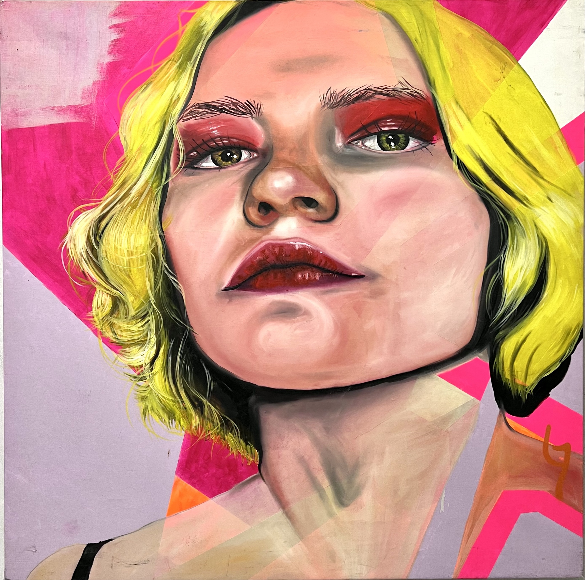 "Ingen titel" Akryl på duk av Lisa Larsson. 120x120 cm