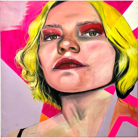 "Ingen titel" Akryl på duk av Lisa Larsson. 120x120 cm