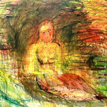 "Väntan" Olja på duk av Catharina Köhler. 145x152 cm