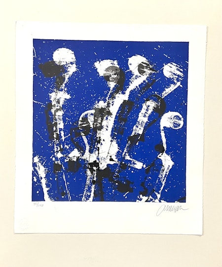 "Violins" Färglitografi av Arman. 41x46cm.