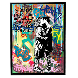 15. “Du är det finaste jag vet…” Blandteknik på duk av Hellstrom Street Art & Plis (FY)  Blandteknik  64 x 84 cm