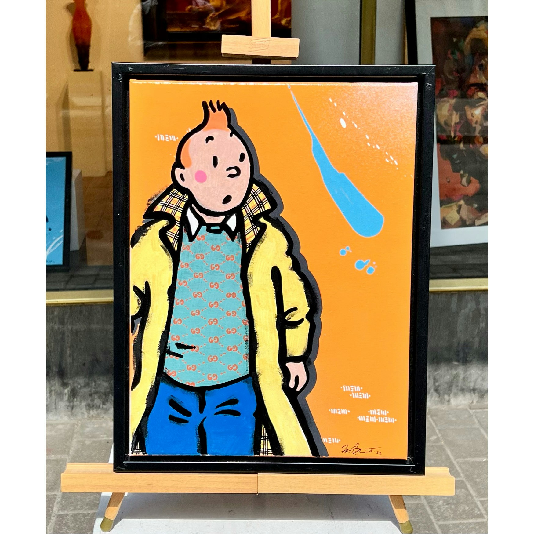 "Casual Kid (Orange)" Mixed media av Haze1. 33x43 cm