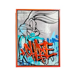 "Chase Rabbits" Blandteknik på duk av Haze1. 64x84 cm