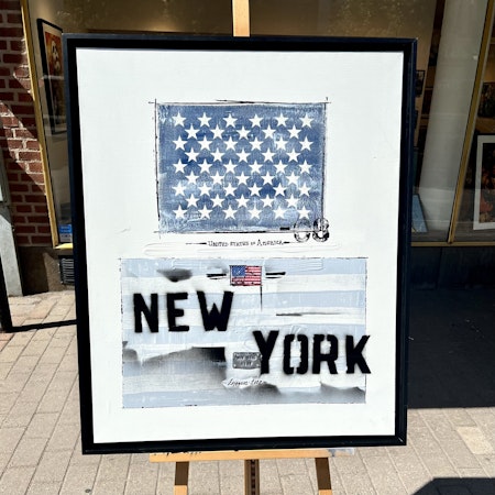"New York" Originalmålning på dul av Robert "Emanuel" Fredriksson. 87x105 cm