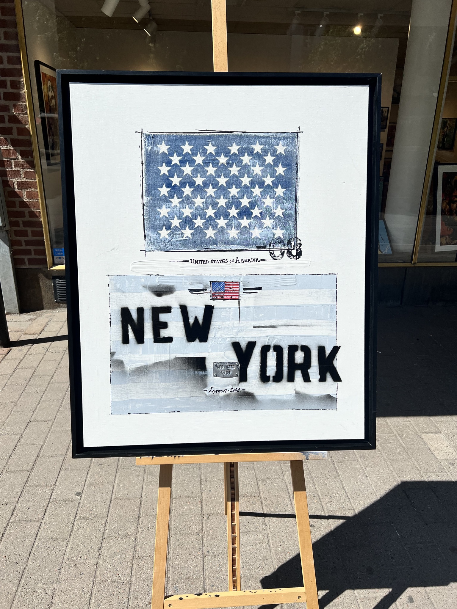 "New York" Originalmålning på dul av Robert "Emanuel" Fredriksson. 87x105 cm