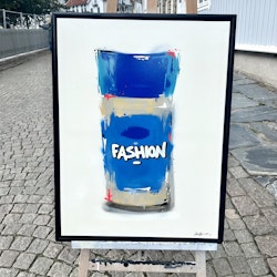 "Spice up your life Fashion" Blandteknik på duk av Mike Blomqvist. 64x83 cm