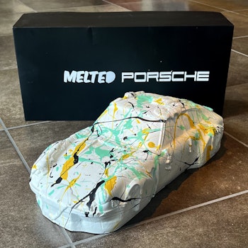 "Melted Porshe" Unique sculpture by Adam Ström.