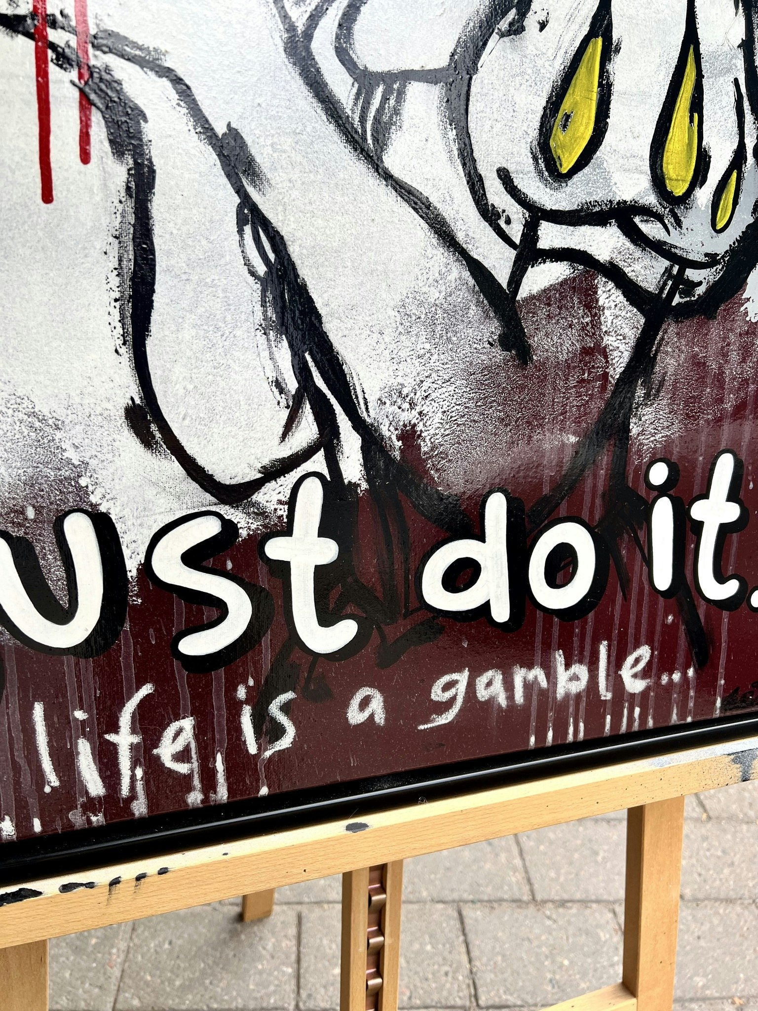 "Life is a Gamble" Blandteknik på duk av Mike Blomqvist. 64x84 cm