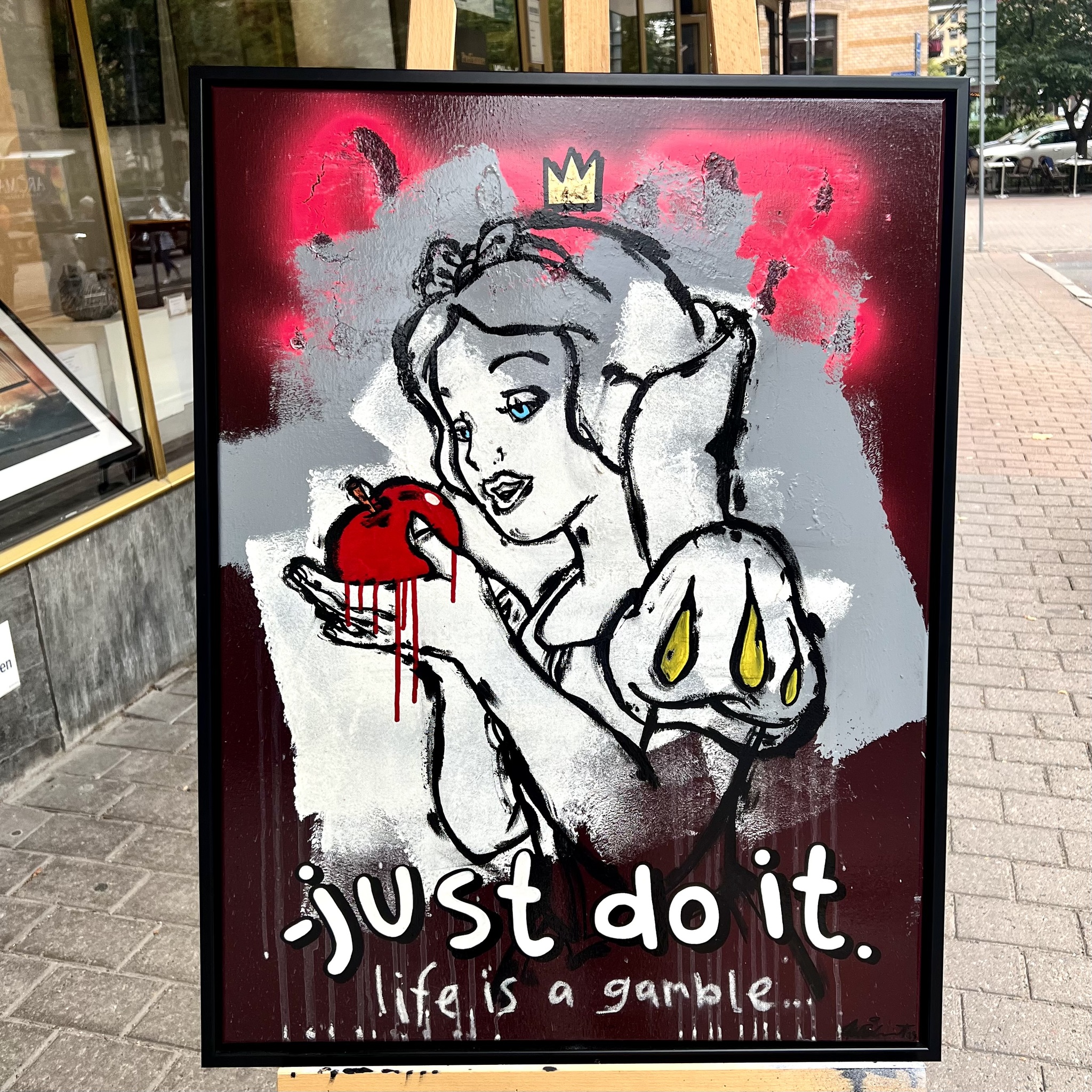 "Life is a Gamble" Blandteknik på duk av Mike Blomqvist. 64x84 cm