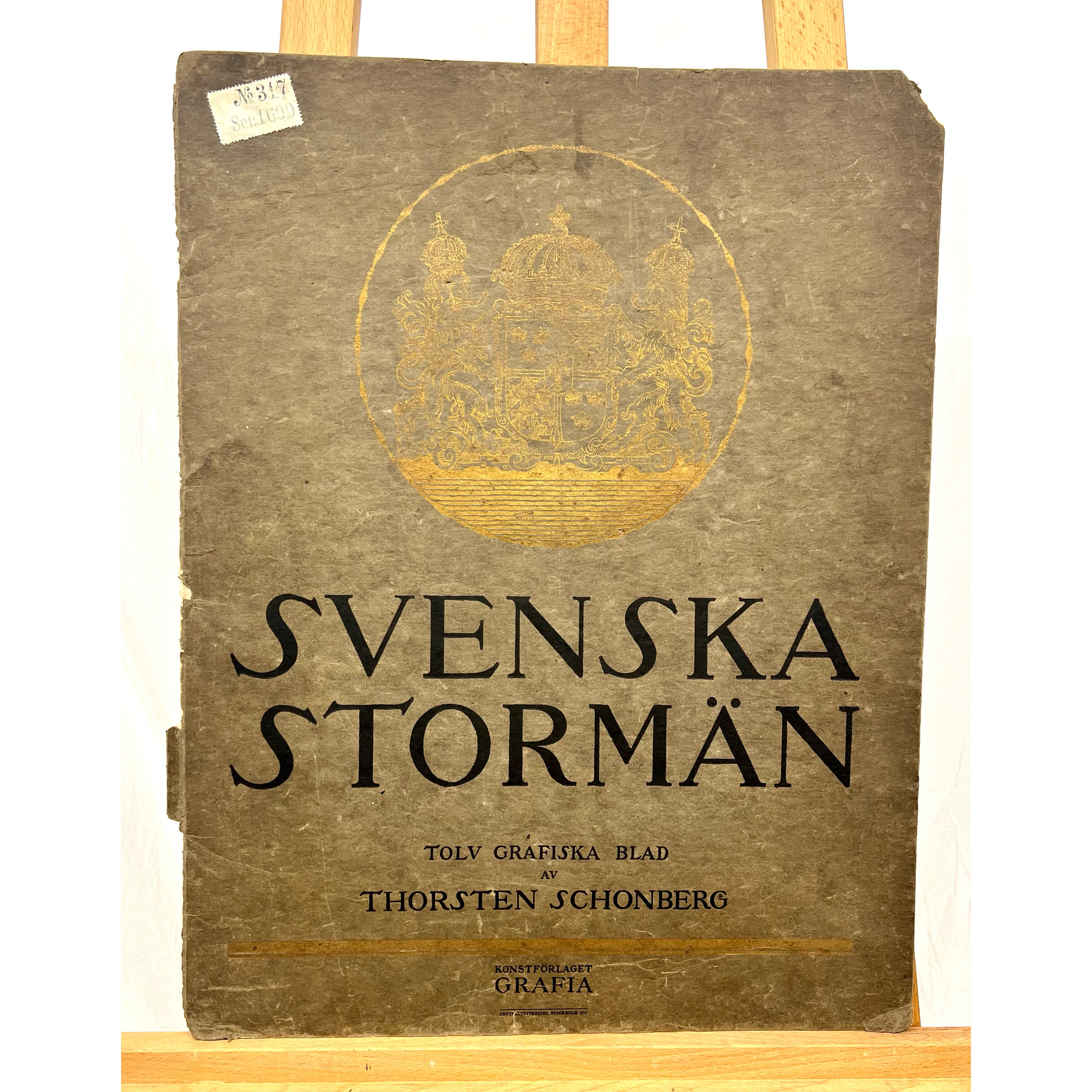 "Carolus" Grafisk blad av Thorsten Schonberg ur mappen "Svenska Stormän". Nr 44/100. 40x52 cm