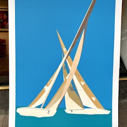 "Ready About" Serigrafi av Franco Costa. nr 166/250. 68x93 cm.