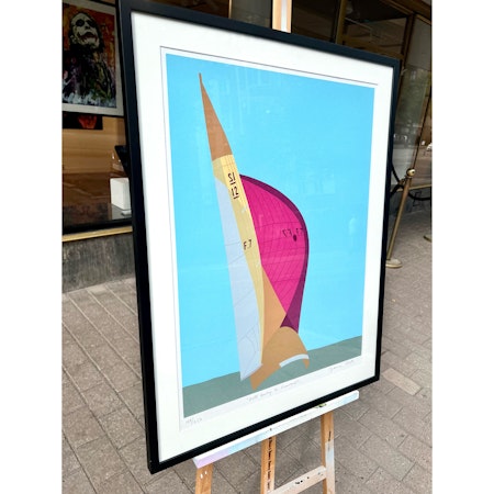 "Roll away to Leeward" Serigrafi av Franco Costa. 68x93 cm.