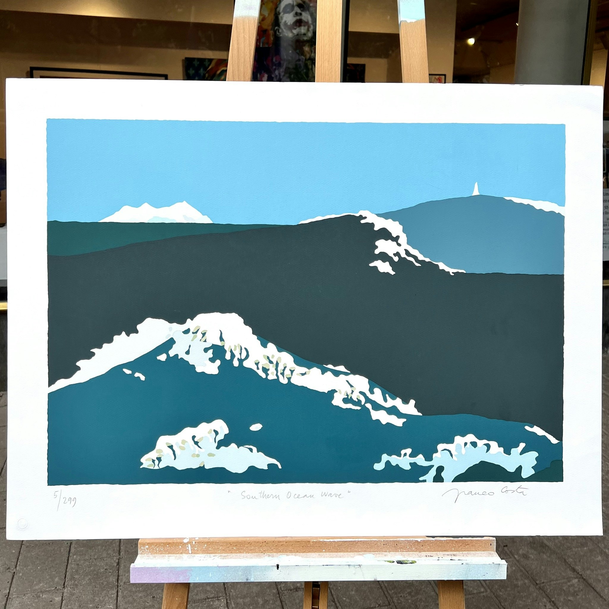 "Southern Ocean Wave" Serigrafi av Franco Costa. 68x93 cm.