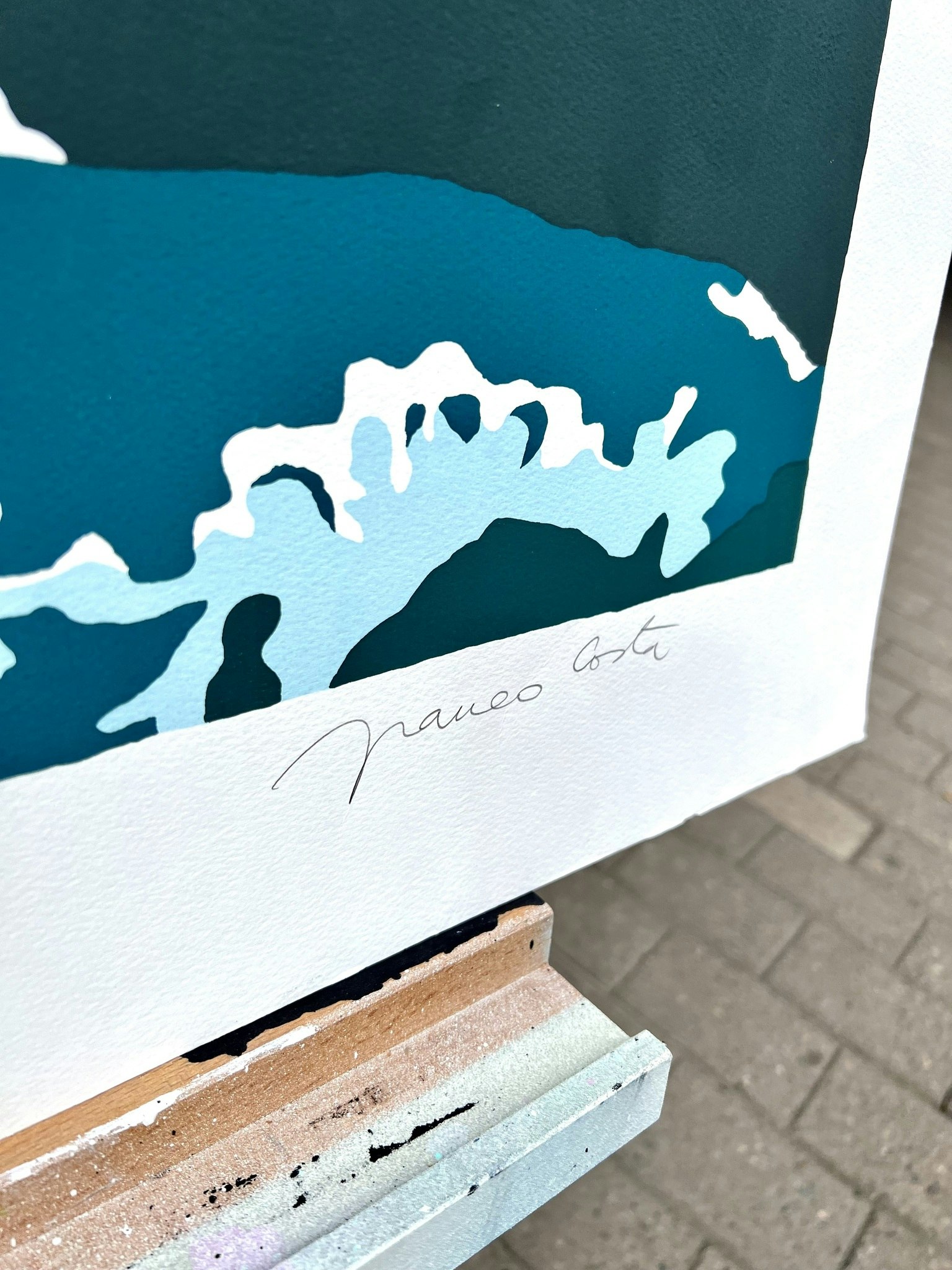 "Southern Ocean Wave" Serigrafi av Franco Costa. 68x93 cm.