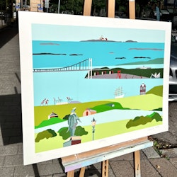 "Göteborg" Serigrafi av Franco Costa. 90x70 cm.
