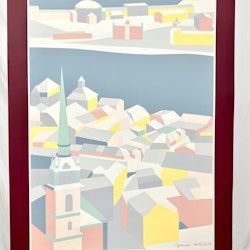 Signerad utställningsaffisch Franco Costa, ´1985. 58x88 cm