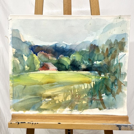 "Enarna" Oljepastell av Sten Lindholm. 27x22 cm
