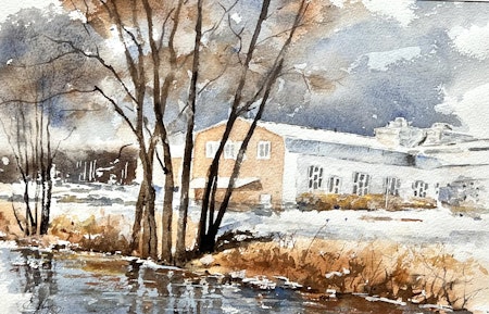 Akvarell av Ali Pournoroozy. 30x21,5 cm