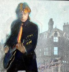 "Dave Edmunds, back to lockridge street" Original på papper av David Oxtoby. 75x61 cm