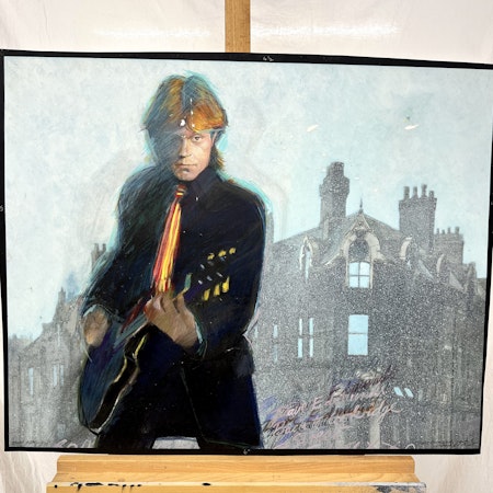 "Dave Edmunds, back to lockridge street" Original på papper av David Oxtoby. 75x61 cm