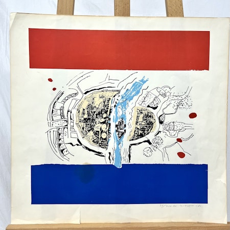 "Dream of Netherland" Litografi av Gösta Gierow. ´66 nr 75/250. 52x50 cm