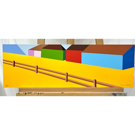 "Fence" Serigrafi av Franco Costa, nr 27/99. 69x23 cm