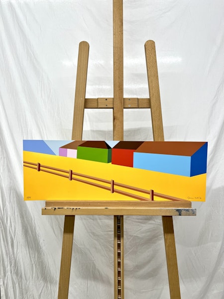 "Fence" Serigrafi av Franco Costa, nr 27/99. 69x23 cm