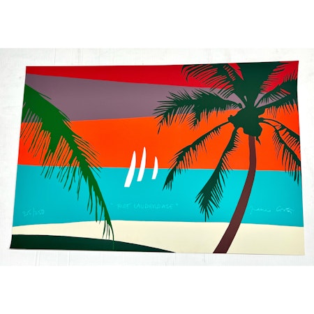 "Fort Lauderdale" Serigrafi av Franco Costa. nr 215/250. 100x70 cm
