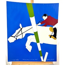 "Grand Prix Jumping 1985" Serigrafi av Franco Costa. AP 20/32. 66x78cm