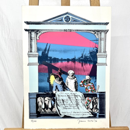 "Italiaan Stoneel" Litografi av Franco Costa. Nr 28/110. 38x53 cm