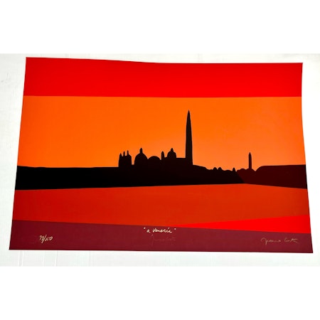 "a Venedia" Serigrafi av Franco Costa. nr 99/150. 100x70 cm