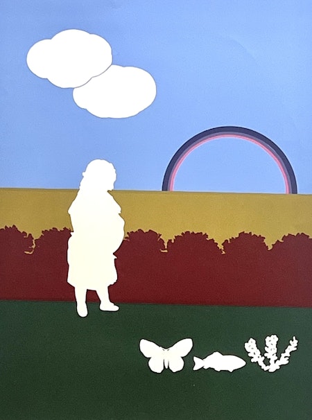 "Ingen titel" Litografi av Milvia Maglione. 57x76 cm