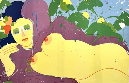 Walasse Ting, "My tits smell like peach", litografi signerad, numrerad, . 75x55cm