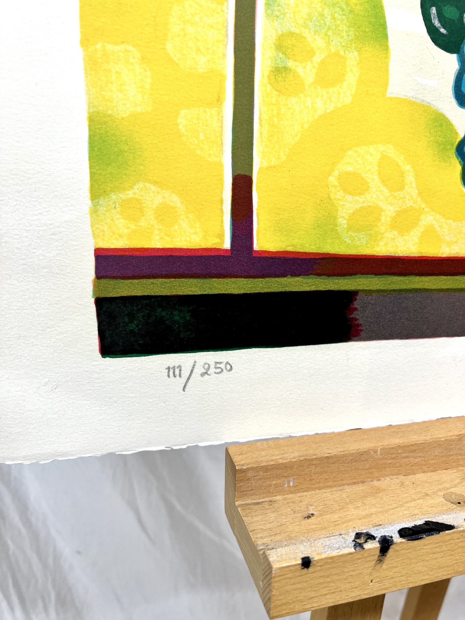 Guy Charon "Vase" Litografi, signerad, numrerad 111/250. 76x56 cm