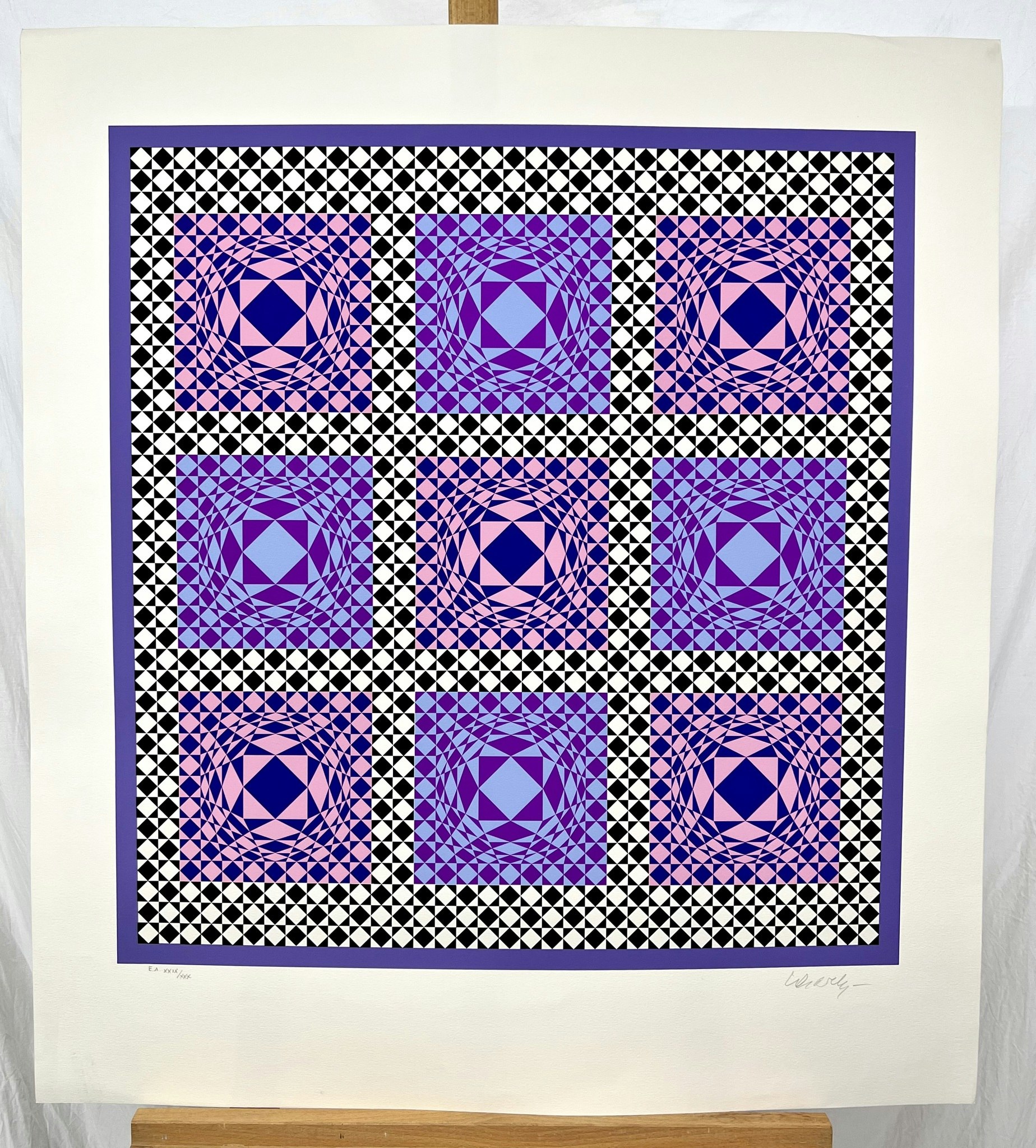 Victor Vasarely, Serigrafi. Signerad, numrerad EA XXIX/XXX. 76x74,5 cm