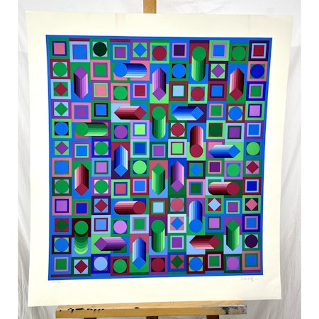 Victor Vasarely, Serigrafi. Signerad, numrerad EA III/XXX. 76x74,5 cm