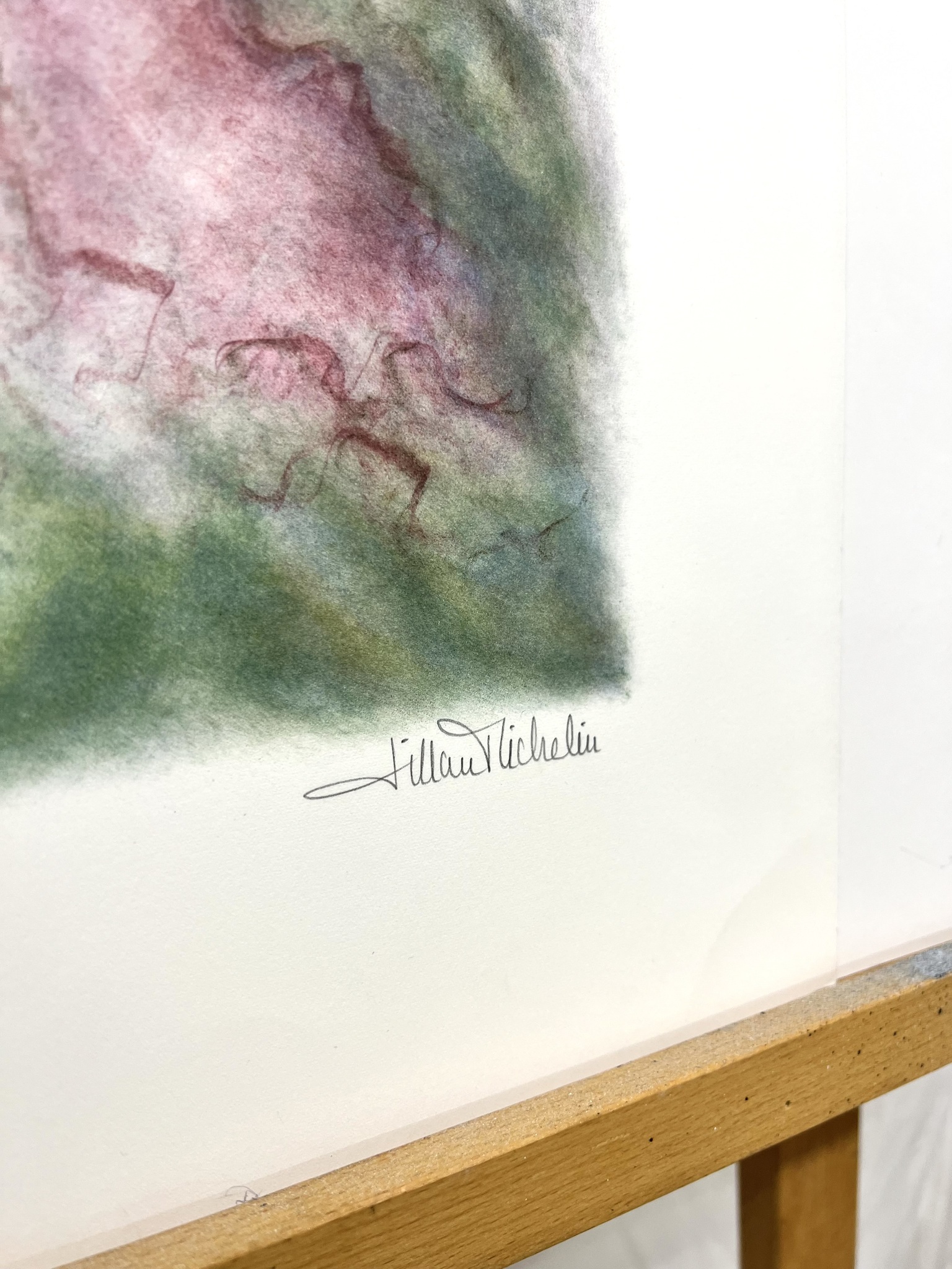 Lillian Michelin, litografi, signerad, numrerad 168/290. 31,5x42 cm