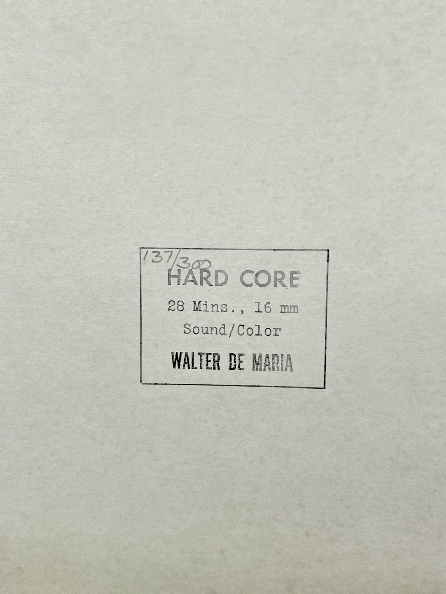 Walter de Maria "Hardcore", Gelatin silver print. numrerad 137/300 cm. 30x23 cm