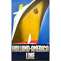 Willem Ten Broek, "Holland America Line" Grafisk affisch. Daterad 1982. 59,5x92 cm