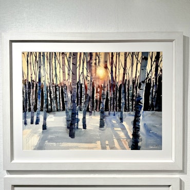 20. "Birch forest in the sunset" Akvarell av John Ma. 93x72 cm