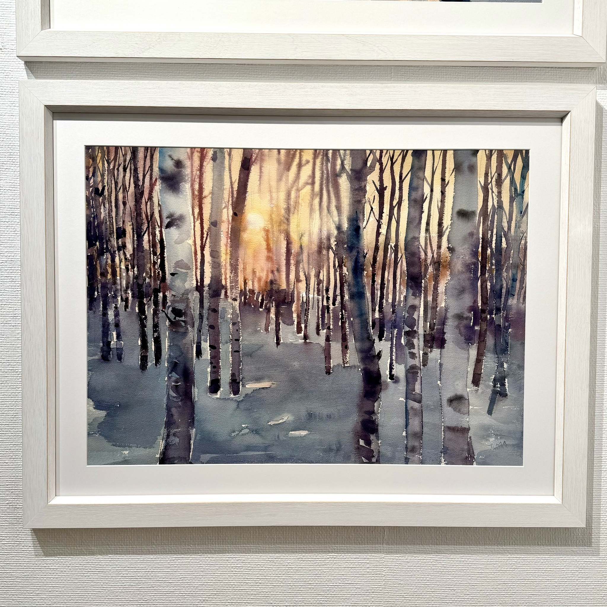 21. "Birch forest in backlight" Akvarell av John Ma. 92x72 cm