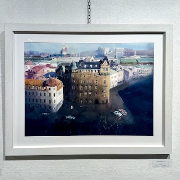 33. "Bastionsplatsen" Akvarell av John Ma. 92x72 cm