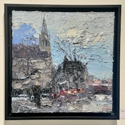 41. "Saint Andrew's church" Olja på duk av John Ma. 45x45 cm